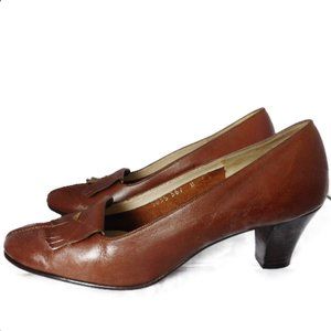 Vintage Salvatore Ferragamo Brown Leather Shoes 8